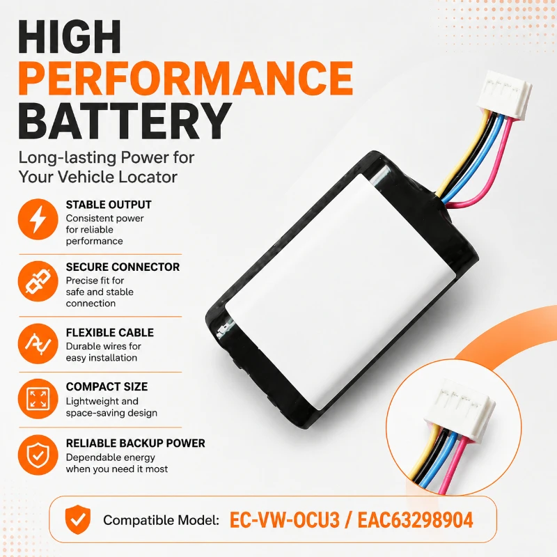 1490mAh 7.2V Suitable for LG EC-VW-OCU3 Car  Positioner  Battery  EAC63298904 Stable Long  Range Rechargeable  Battery