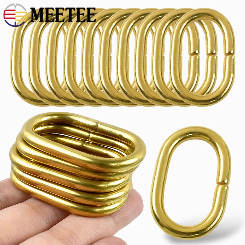 

5/10/20P 16-24mm Solid Brass Oval O Ring Buckles DIY Bag Body Kit Belt Backpack Strap Clasp Carabiner Accessories for Handbags