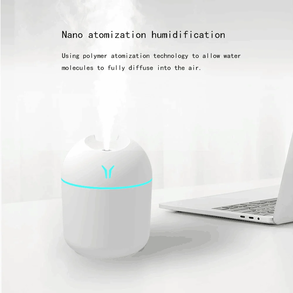 250ML USB Mini Air Humidifier Aroma Essential Oil Diffuser For Home Car Ultrasonic Mute Mist Maker Diffuser with LED Color Lamp view 5