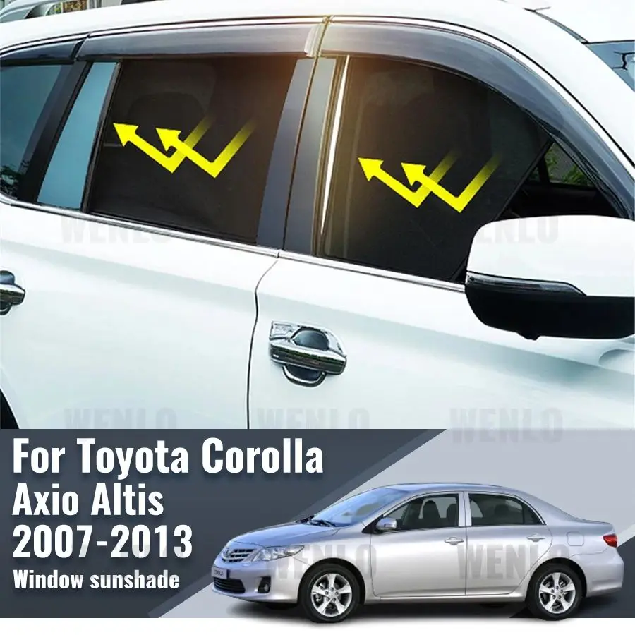 For Toyota Corolla Axio Altis 2007-2013 Magnetic Car Sunshade Shield Front Windshield Curtain Rear Side Baby Window Sun Shade