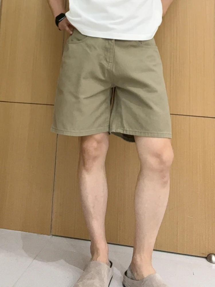 Trendy Loose Men's Denim Shorts Summer Thin Fashion Simple Five-Point Casual Straight Tube Mid-Pants Straight Leg Jeans