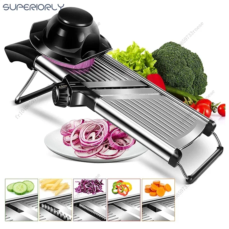 304 Stainless Steel Adjustable Mandoline Vegetable Slicer Professional Cutter Vegetable Grater With Blades Kitchen Gadgets