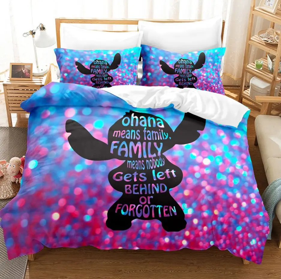 Imagem -02 - Disney Home Lilo e Stitch Bedding Grupo Quilt Cover Twin Decoração do Quarto para Crianças Menino Menina Rainha King Size Pcs Pcs