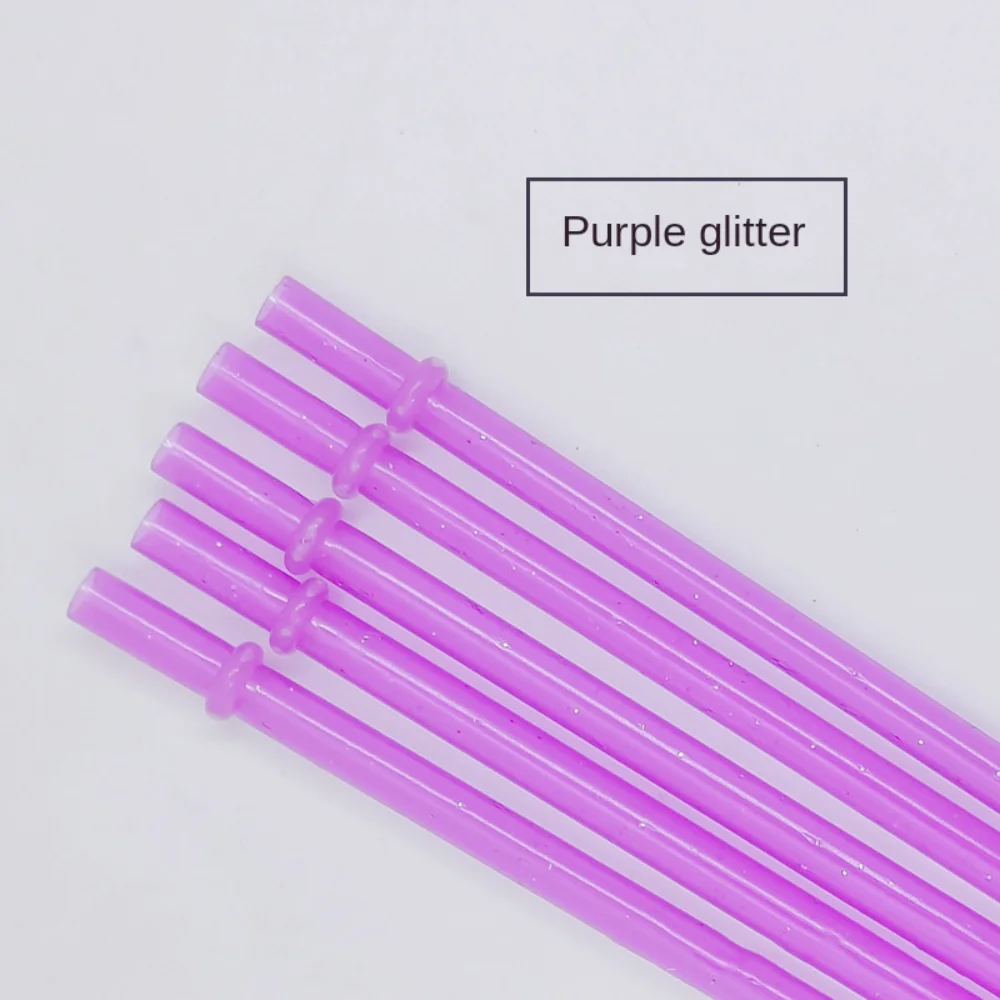 10pcs New Colorful Drinking Straws PP Plastic Reusable PP Plastic Straw Length 230mm 23cm Glitter Straw