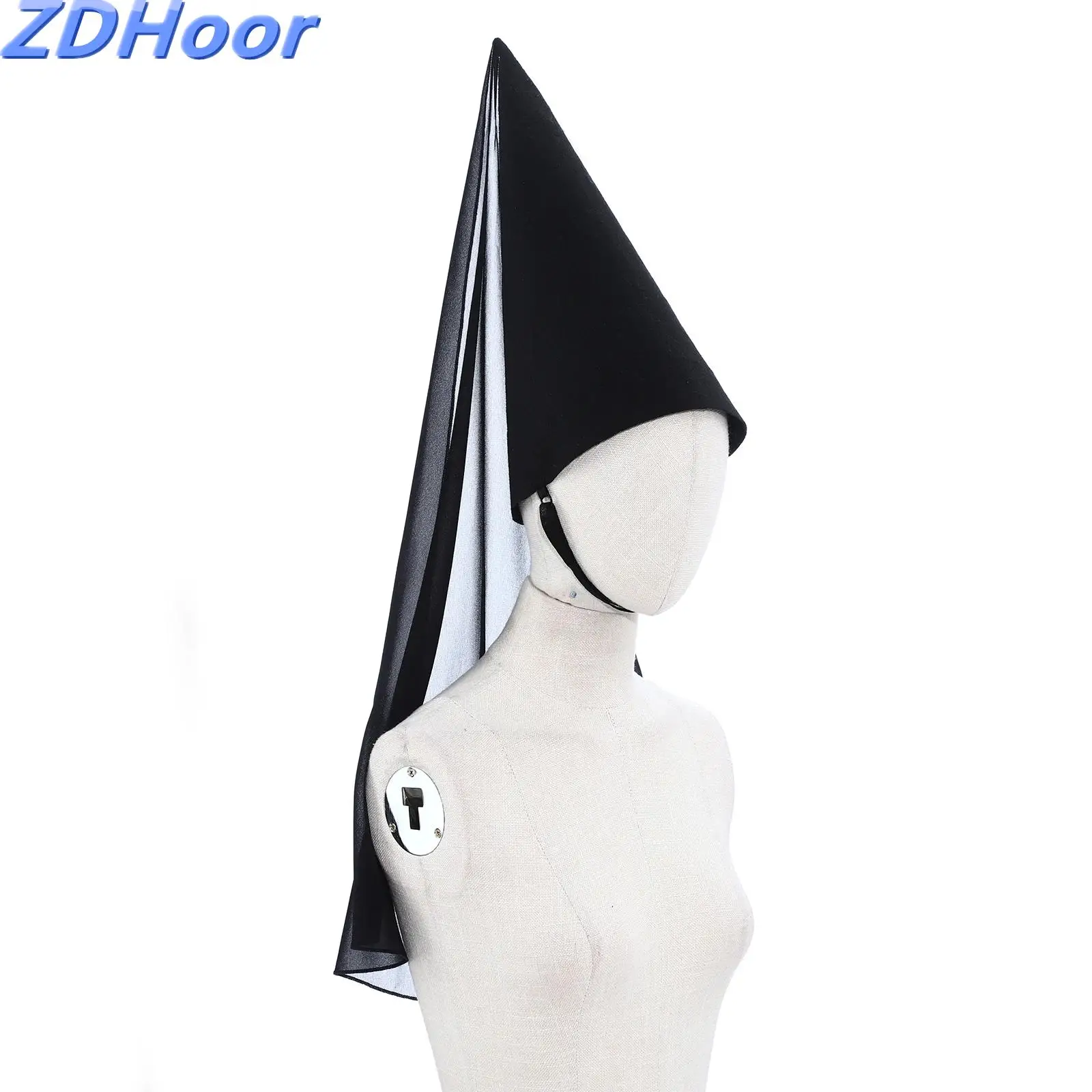 Women Medieval Hennin Party Hat with Veil Cone Pointy Hat for Halloween Party Christmas Renaissance Costume