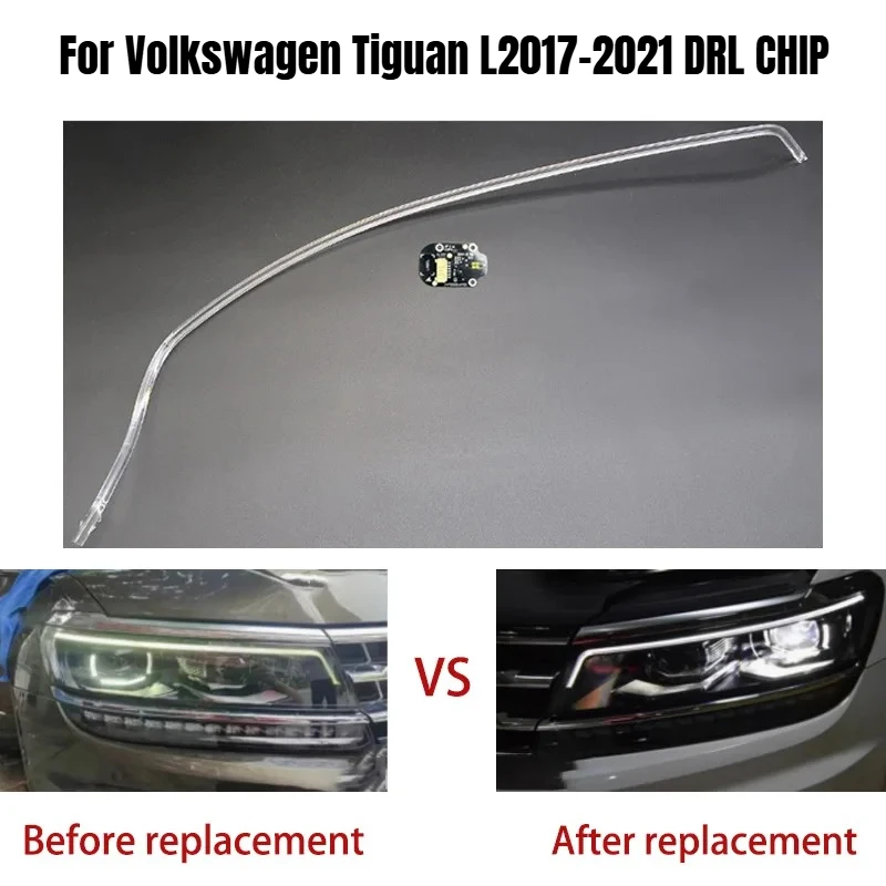 Résoudre le problème de jaunissement pour Volkswagen Tiguan L 2017-2021, module de ballast pour feux de jour DRL, œil d'ange blanc, feux de jour