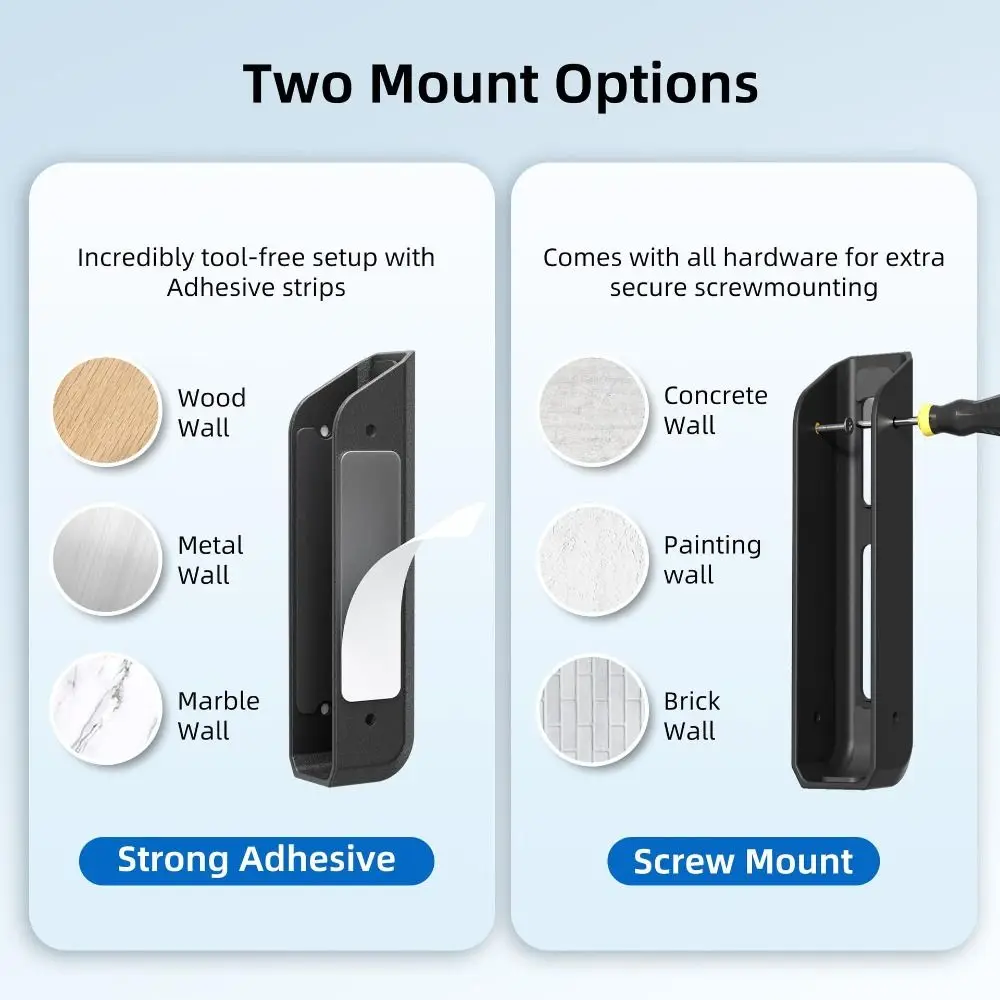 1 Pair Anti-Scratch Pads Wall Laptop Mount Adhesive & Screw in Universal Notebook Computer Bracket Space Saving Easy to Install