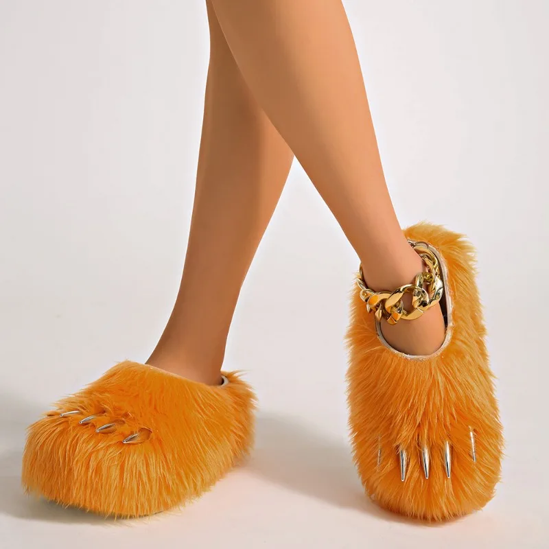 Couple Slippers Fashion Outdoor Casual Fluffy Slipper Baotou Couple Muller Slipper Luxury Designer Slippers Men Women's Slippers