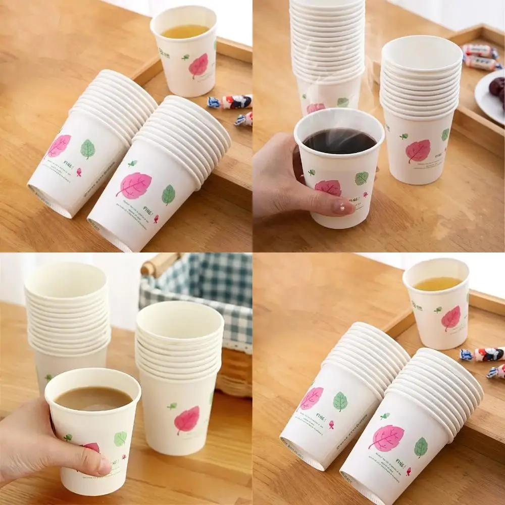 Vasos de papel desechables engrosados de 8 Oz para café caliente, paquete de 50, vasos de papel duraderos para bebidas calientes, ecológicos de tamaño conveniente