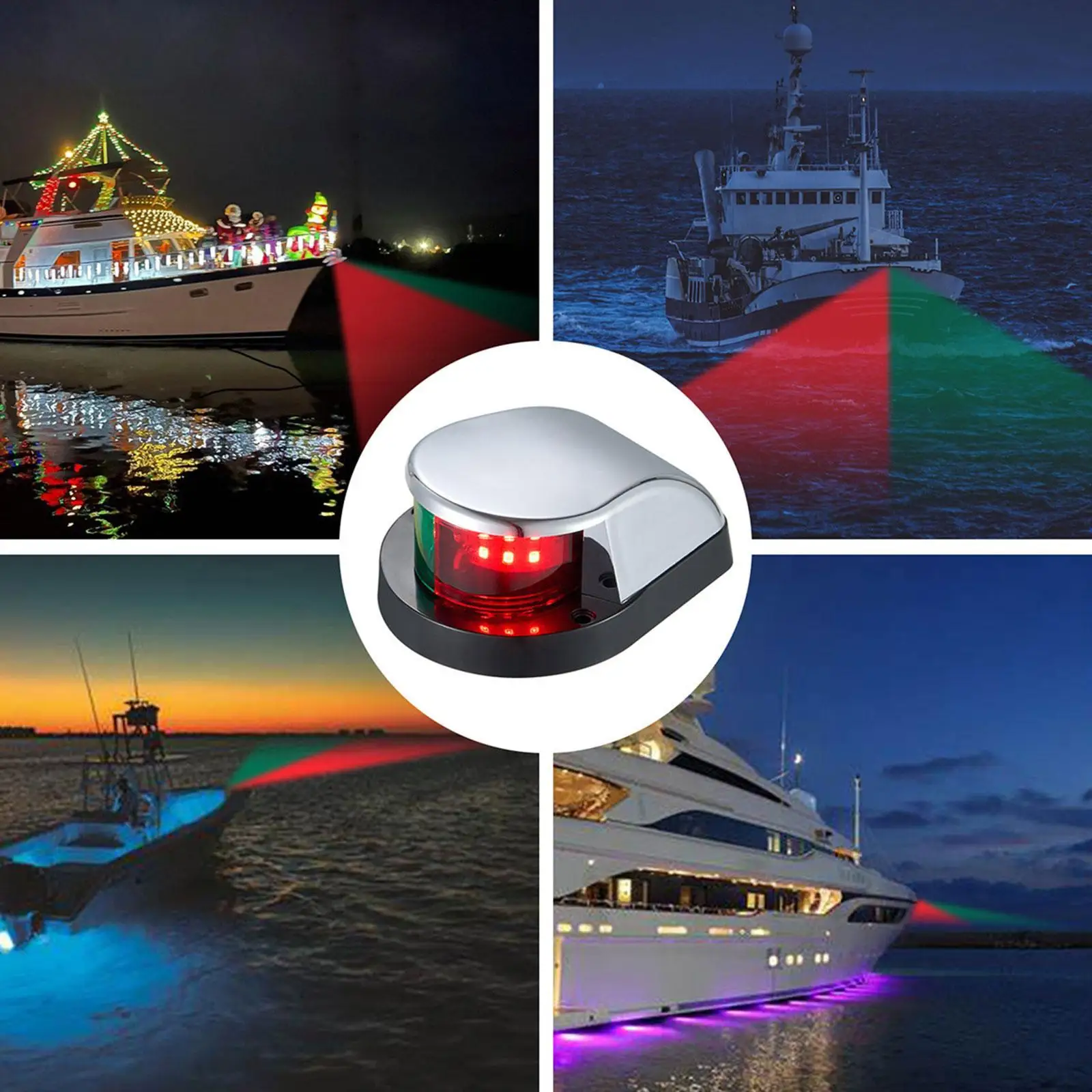 

Marine Boat Navigation Light LED Marine Bow Light Accessories IP67 Waterproof Red and Green Signals Lamp for Pontoon