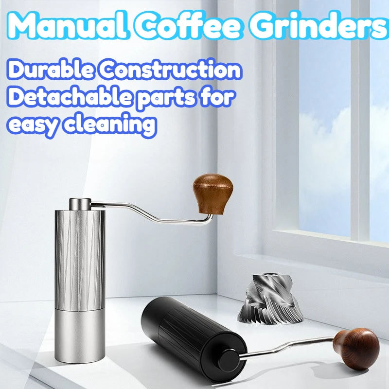 

Manual Coffee Grinders Long Foldable Crank 420 CNC Stainless Steel Core Portable Home Office Pour Over Espresso Casual Brewing