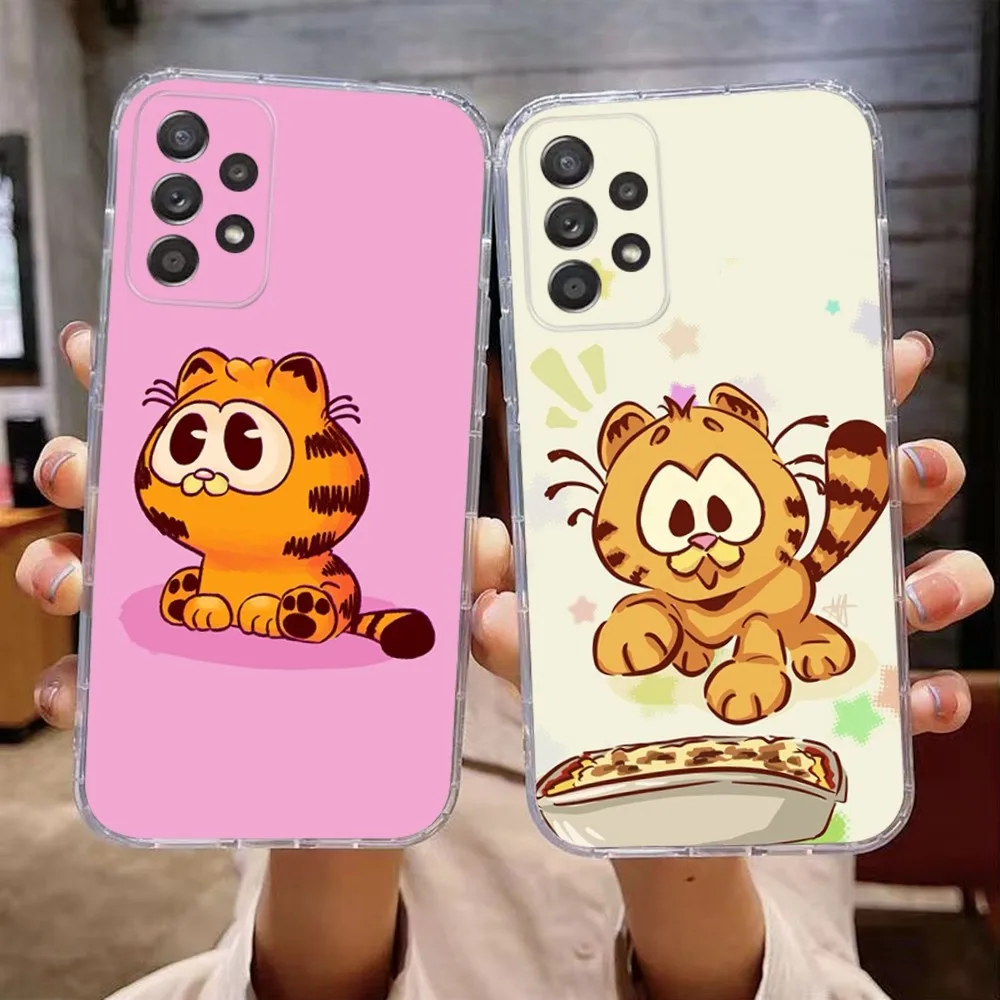 Cute Baby G-Garfields Phone Case For Samsung Galaxy A71,70,52,51,40,31,A50,30S,21S,Note20ultra Transparent Cover