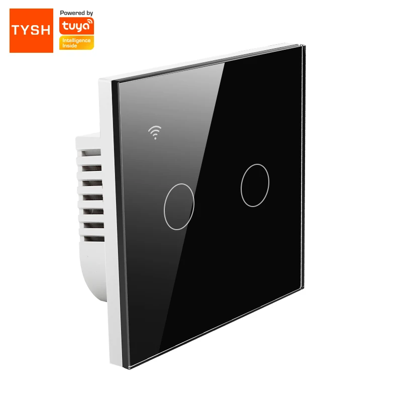 STLF 2 Gang Eu Standard Smart Wifi Wall Light Touch Switch Tuya Smart Home Switch Work With Google Alexa