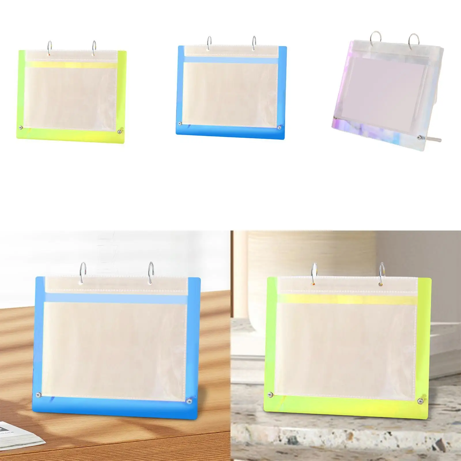 Desktop Acrylic Photo Album Clear Flip Frame 10 Inner Pages Small Photo Book Calendar Photo Frame for Office Desks Entrance