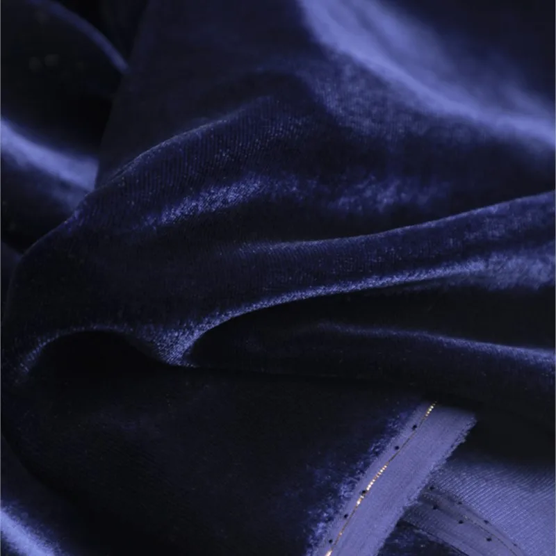 Solid color true velvet fabric silk clothing 140cm wide thickened