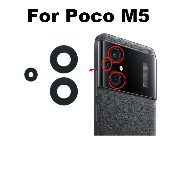 For Xiaomi Poco M5 Back Camera Lens Glass Rear Camera Lens With Glue Adhesive Replacement 22071219CG