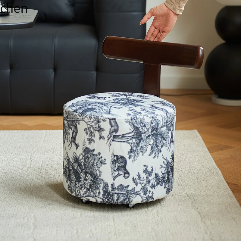 Hxl household pulley low round stool toddler small bench foot bath stool