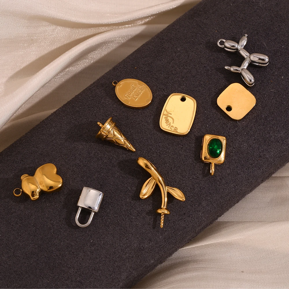 E.B.belle Sweet Lovely Puppy Sweet Tube Good Luck DIY charms for jewelry making high quality Stainless steel charm Pendant