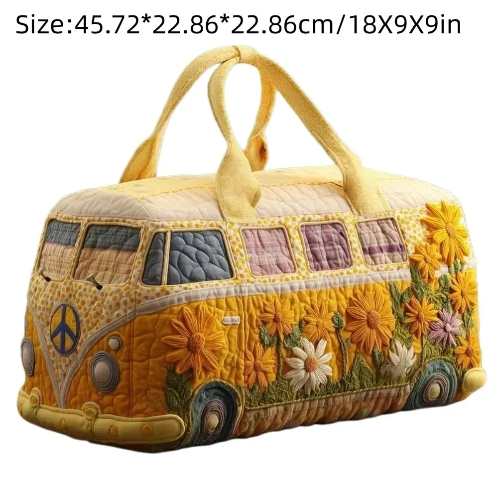 Adjustable Strap Quilted Duffle Bag 3D Quilting Craft Large Capacity Short-distance Handbag Tote Bags Travel Duffel Bag - view 6