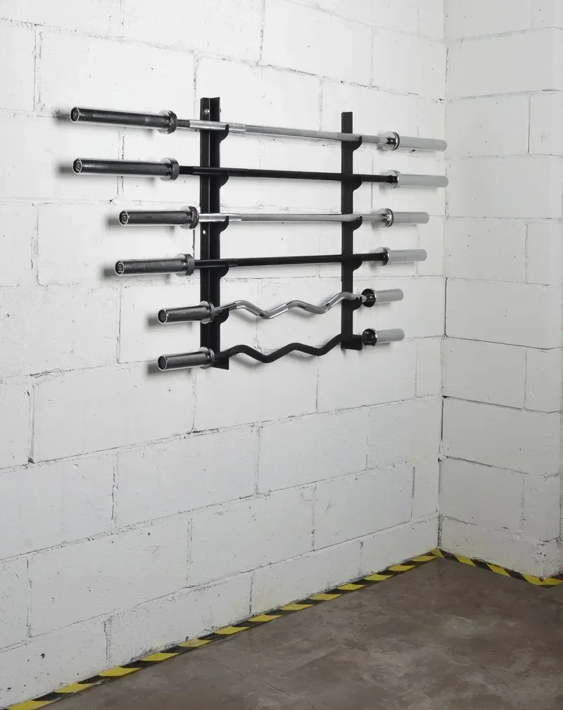 New Barbell Bar Storage Rack, Display Rack Fitness Equipment WBR501 6-Tier Wall Mounted Barbell Bar Rack for Barbell Bar Storage