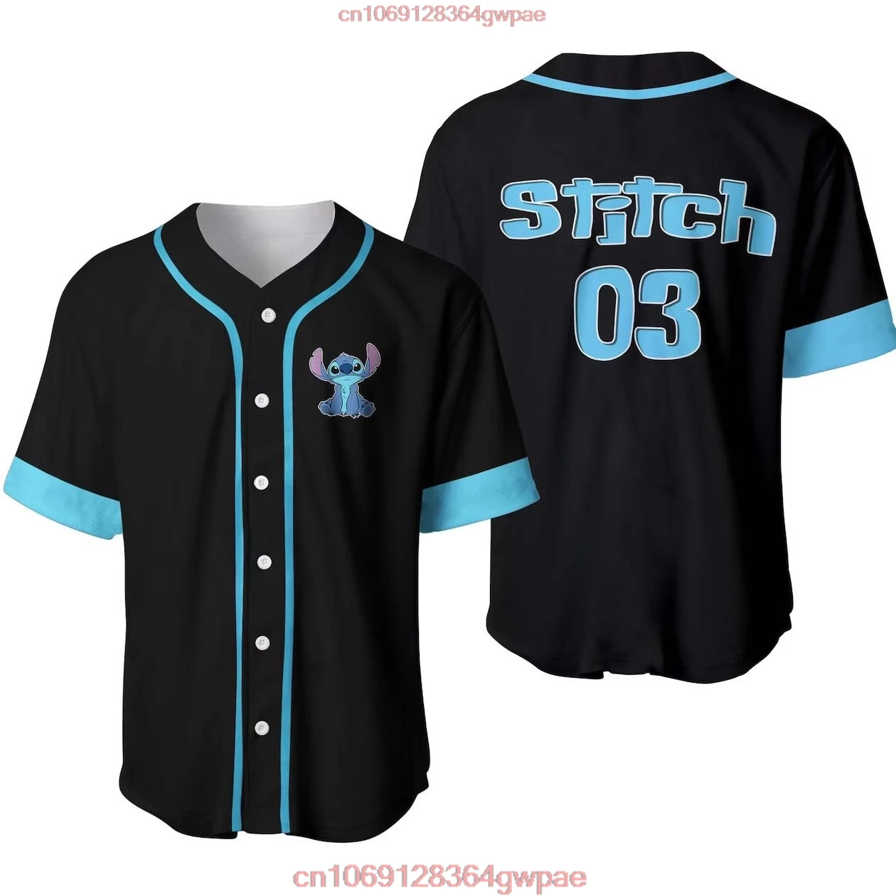 Custom Name Jersey  Disney Stitch Baseball Jersey Men Women Tops Disney Baseball Uniform Shirts Casual Party Wear