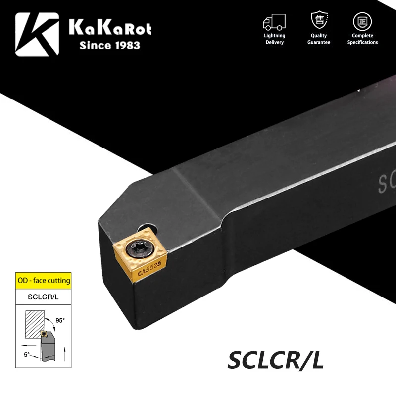 Токарный резец KaKarot SCLCR0808 SCLCR1010 sclcr12h06 SCLCR16, твердосплавные пластины CCMT060204, 1 комплект