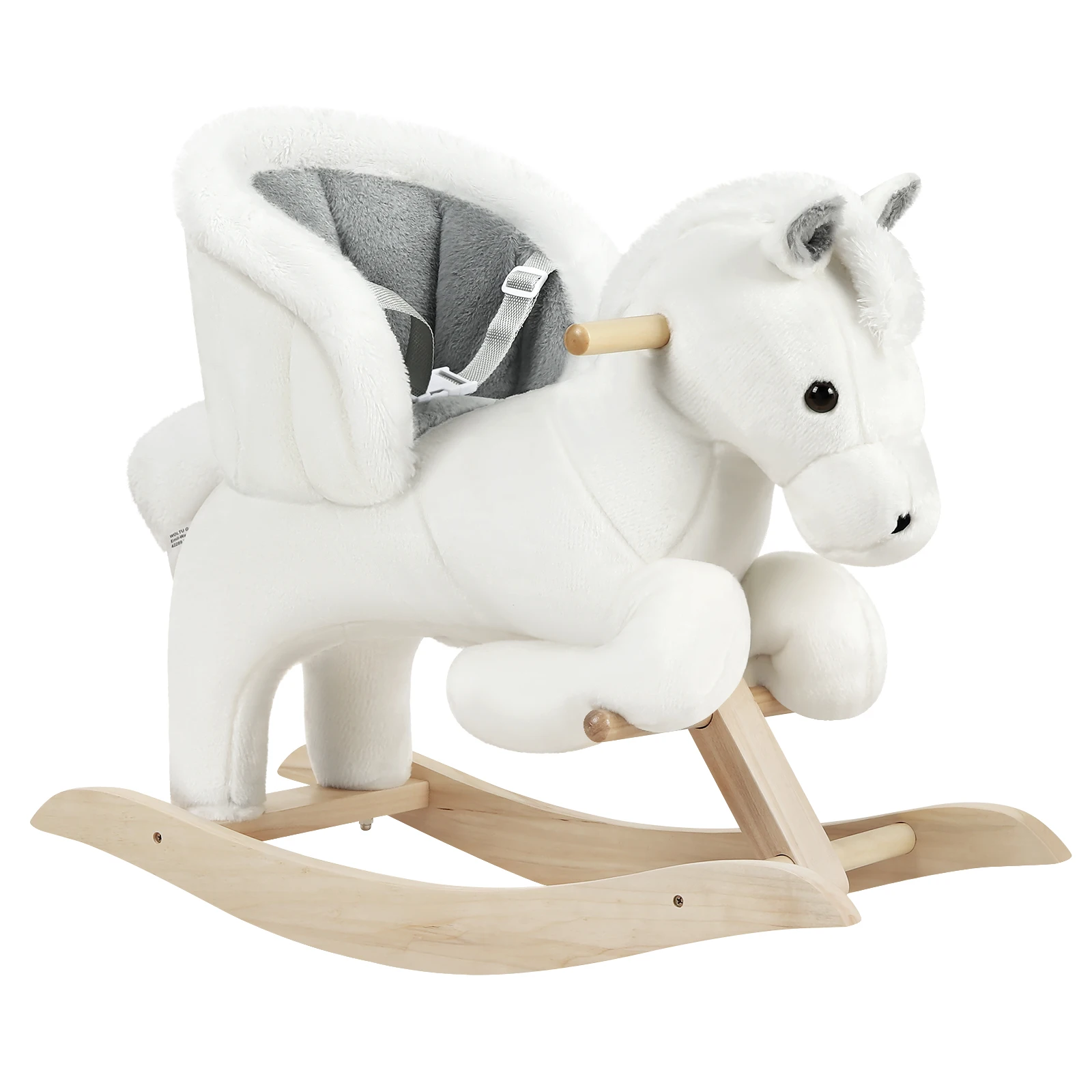WOLTU Kinderstuhl, Schaukelpferd, Baby-Tierschaukelsitz, Plüsch-Schaukelspielzeug mit Riemen, PP-Baumwolle, für Mädchen und Jungen