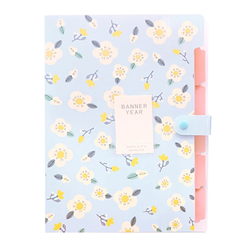 Picture 5: Flower File Folder 6 Pocket Expandable Folder Letter Size Document Organiser Expanding File Organiser Sorting Folder