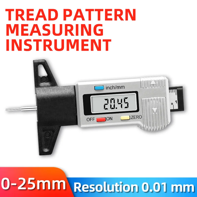 Digital Tread Depth Gauge For Car Tyre Tire Meter Thickness Gauges Automobile Tire Wear Detection Measuring Tools Depth Caliper