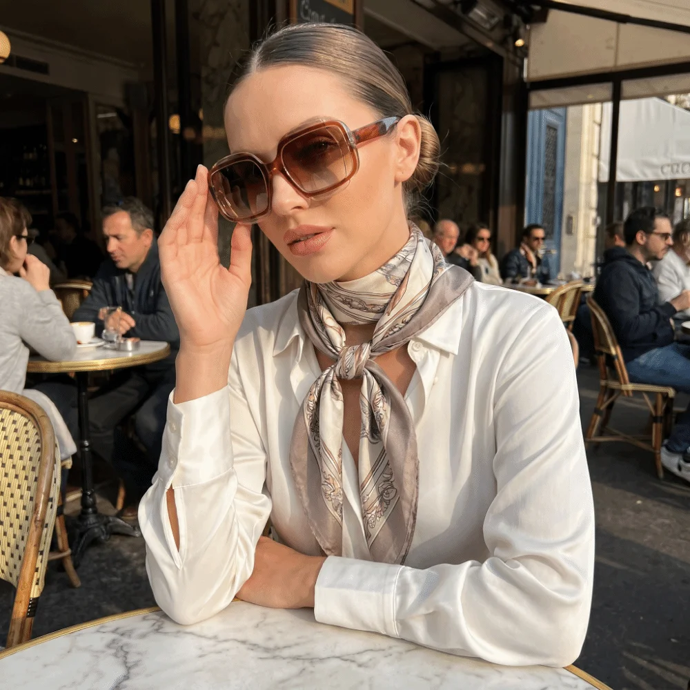 PC Material Two-Tone Square Frame Sunglasses Gradient Lens Thick Frame Fashion Eyeglasses Polygon Color-Block UV400 Protection