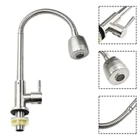 304 Stainless Steel Kitchen Faucet Single Hole Pull Out Spout Kitchen Sink Mixer Tap Multifunctional Outlet Mode Cold Water Effe