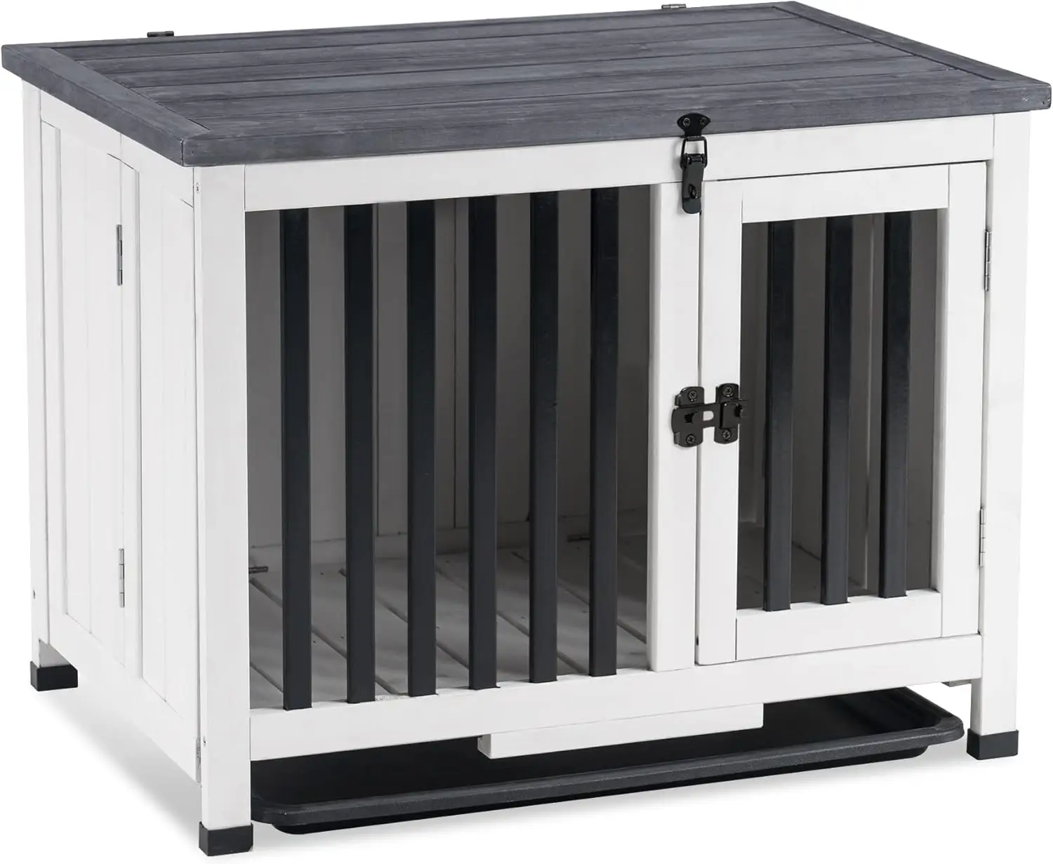 Wooden Dog Crate Furniture, Dog Kennel Pet House End Table, Solid Wood Portable Foldable Indoor Cage for Dogs,