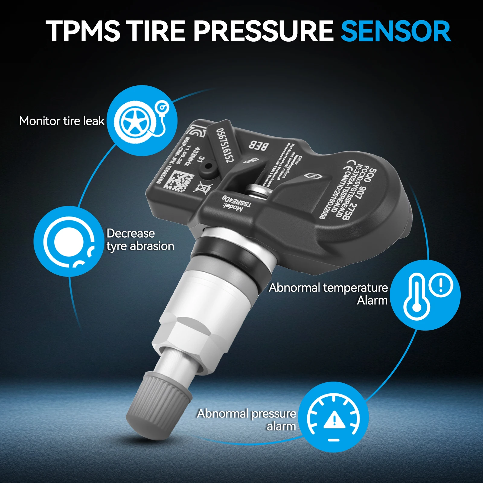 4 قطعة TPMS مراقبة ضغط الإطارات الاستشعار لأودي Q3 Q5 Q7 TT A6 A7 A8 A3 SQ5 VW باسات أرتيون تيغوان جولف بورش 5Q0907275B #1