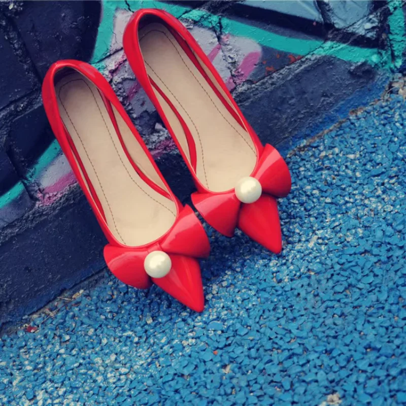 

Pearl Pumps Sequined Chunky High Heel Pointed Butterfly Bling Bridal Women Shoes Stiletto Wedding Daily Bridesmaids Party Dress
