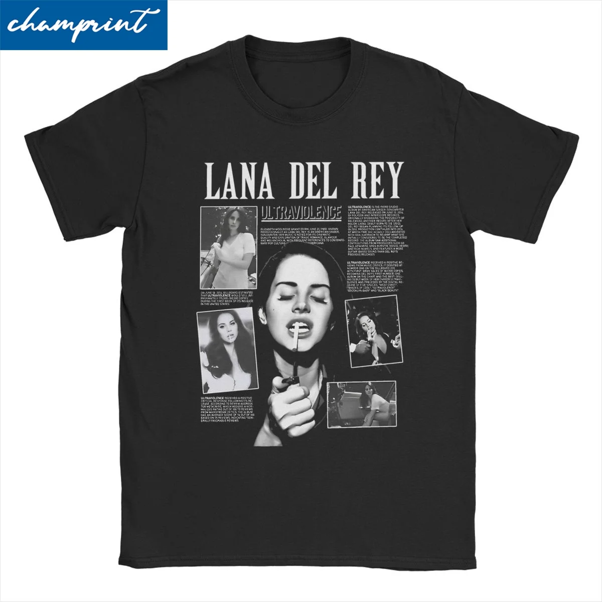 Men Women T-Shirt Moon Ultraviolence Lana Del Rey Funny Pure Cotton Tee Shirt Hip Hop Music Album T Shirts Clothing Printing