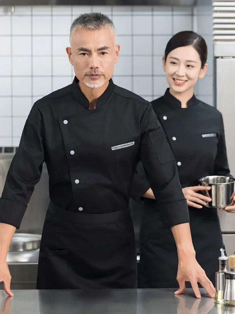 Restaurant Kitchen Cook Jacket Hotel Chef Uniform Catering Cooking Shirt Bakery Waiter Clothes Cafe Bellboy Working Overalls