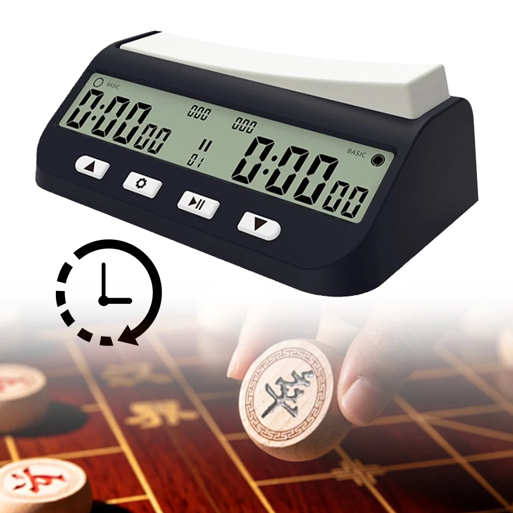 

Portable Digital Chess Clock with Basic Delay and Positive Time Features Competition Game Stopwatch for Board Games