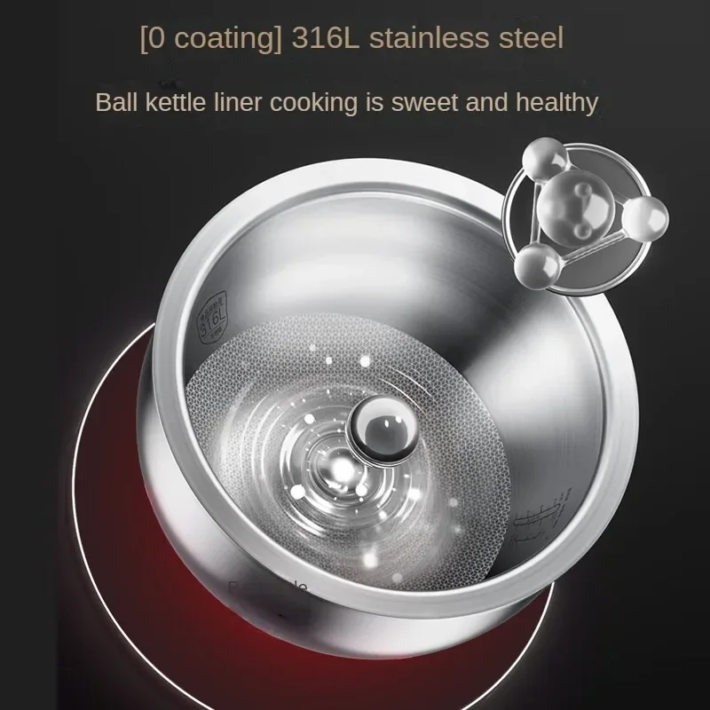 High-Power Non-stick Coating-Free Rice Cooker with IH Electromagnetic Heating 4L Stainless Steel