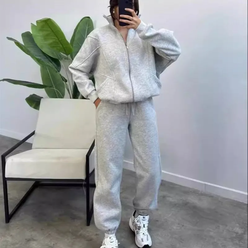 

Faionable Simple Long Sve Sweatirt 2025 г., женская элеганская базовая одежда большого размера, чистый цвет, другой материал 00%