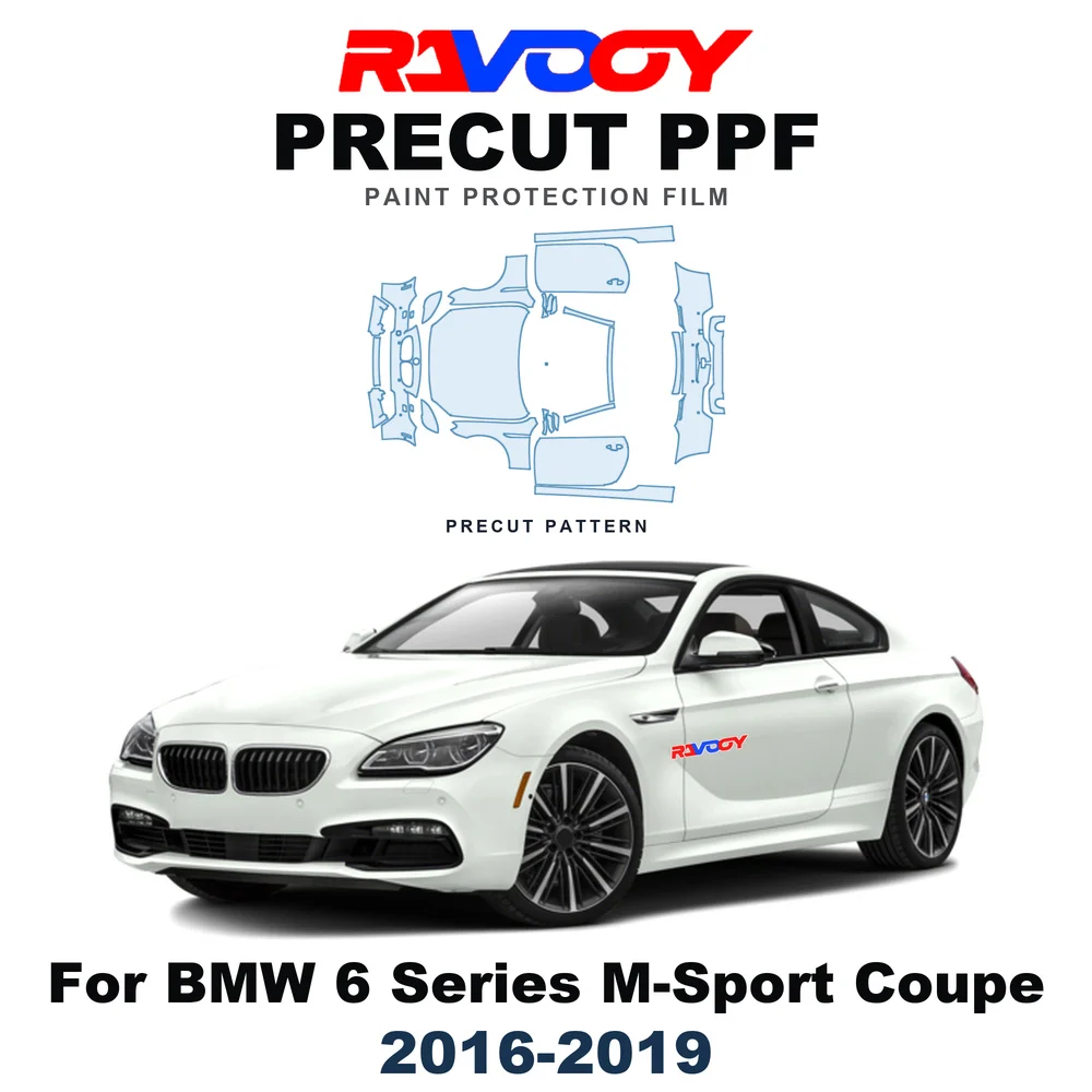 Precut PPF For BMW 6 Series M-Sport Coupe 2016-2019 8.5mil TPU Paint Protection Film Hood Bonnet Bumper Headlight Self-Healing