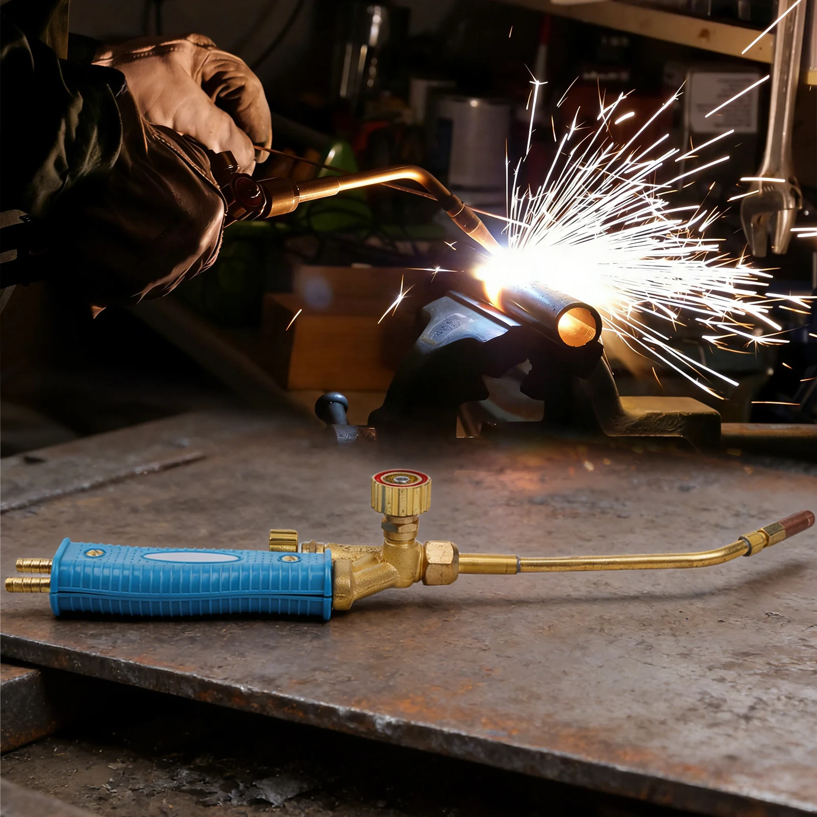 ガス式h01-2溶接トーチ、酸素アセチレンおよび酸素プロパン用、基本的な金属加工およびメンテナンス作業で使用されます