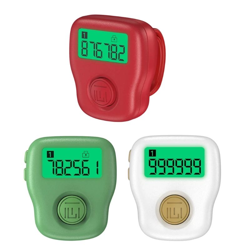 Mini Digital LCD Electronic Finger Ring Hand Tally Counter Prayer Rechargeable Counters Clicker Green/Red/White