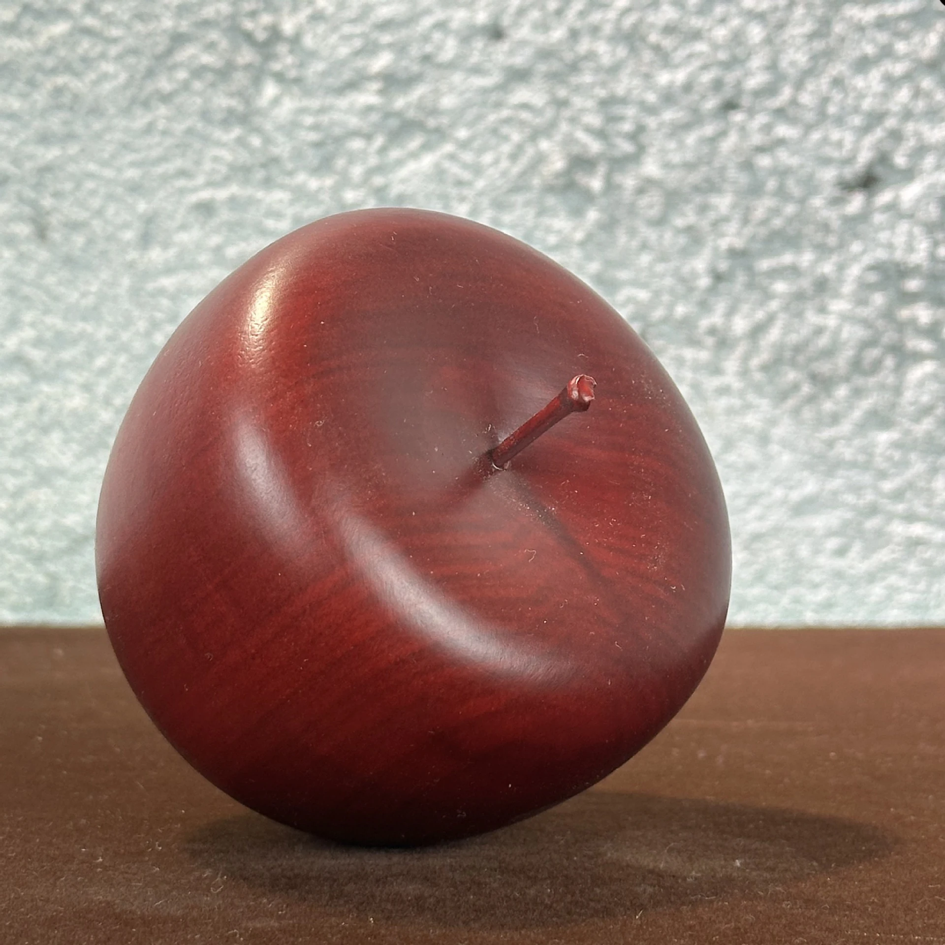 Nanmu Wood Golden Apple Ornament - Peace and Safety, Solid Wood Home Crafts Wooden Carving Ornament