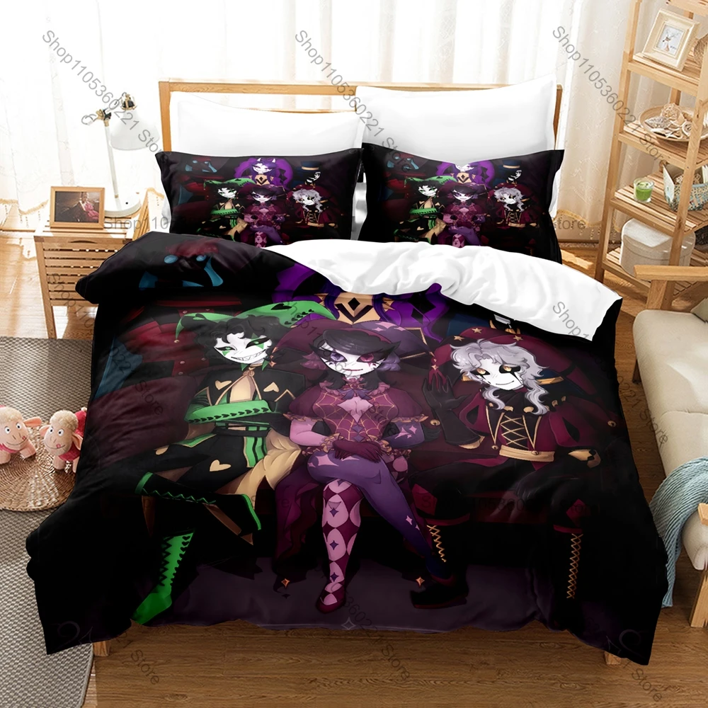 

Spooky The Freak Circus Printed Bedding Kit 3PCS Duvet Cover & 2 Pillow Covers Breathable Soft Bed Linens Room Ornament