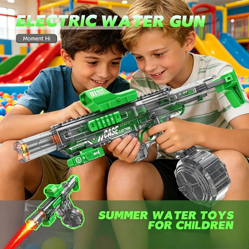 Full Automatic Continuous Shooting Electric Water Gun Cool Sensor Ambient Lights Design Summer Outdoor Water Play Toy For Kids
