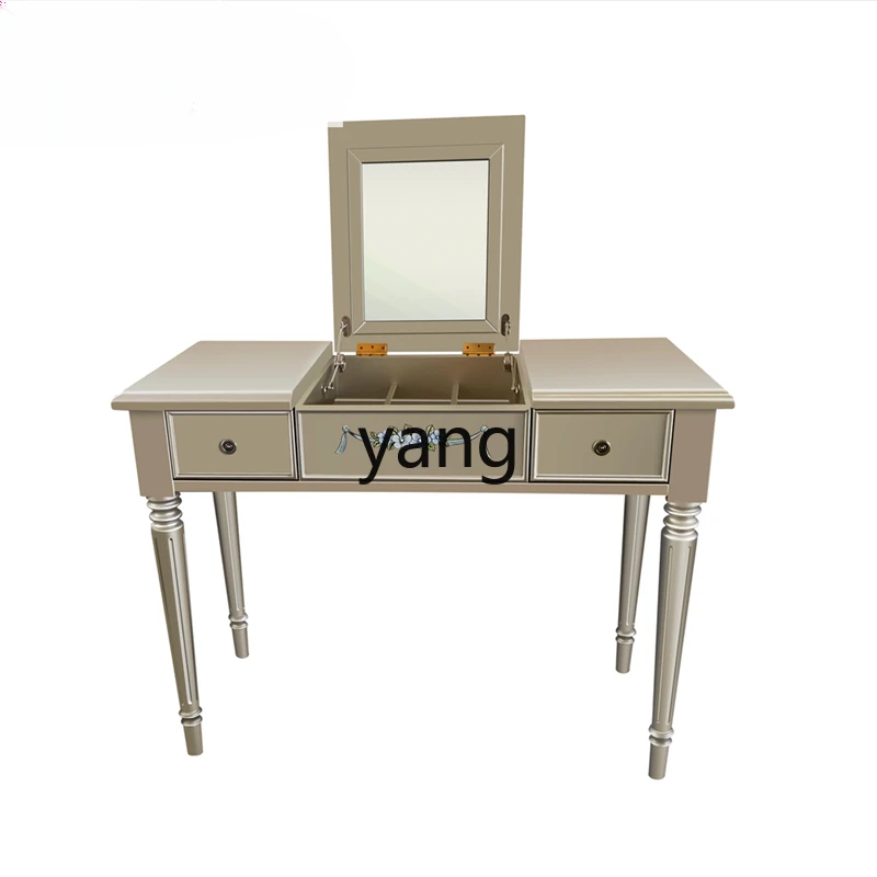 

CX Light Luxury Dressing Table Solid Wood Bedroom Small Apartment Flip Mirror Modern Minimalist Marble Solid Wood Makeup Table