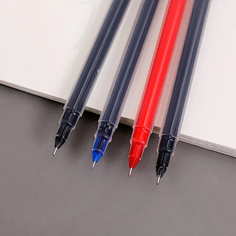 10pcs/set Large Capacity Gel Pen Simple Diamond Head Transparent Office Signature Pen Student Writing Pen 0.5mm