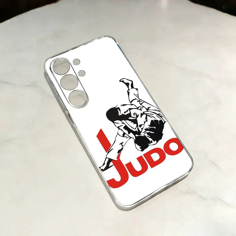 Japanese Martial Arts Judo Phone Case For Samsung S25,24,23,22,21,20,30,Ultra,Plus,Fe,Lite Transparent Cover