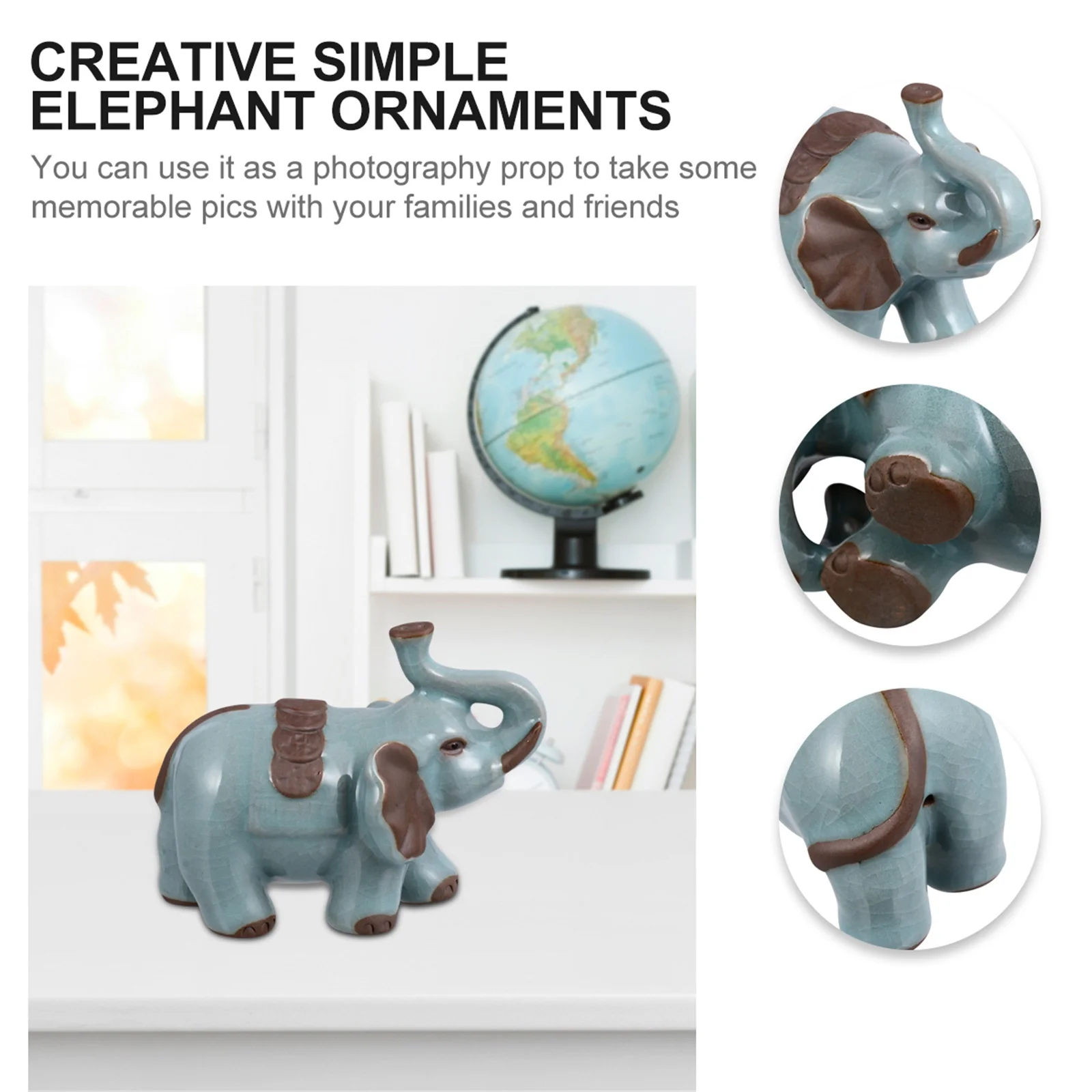 

Elephant Desktop Adornment Tabletop Decoration Home Ornament Unique Design Photography Prop Gift Elephant Decor