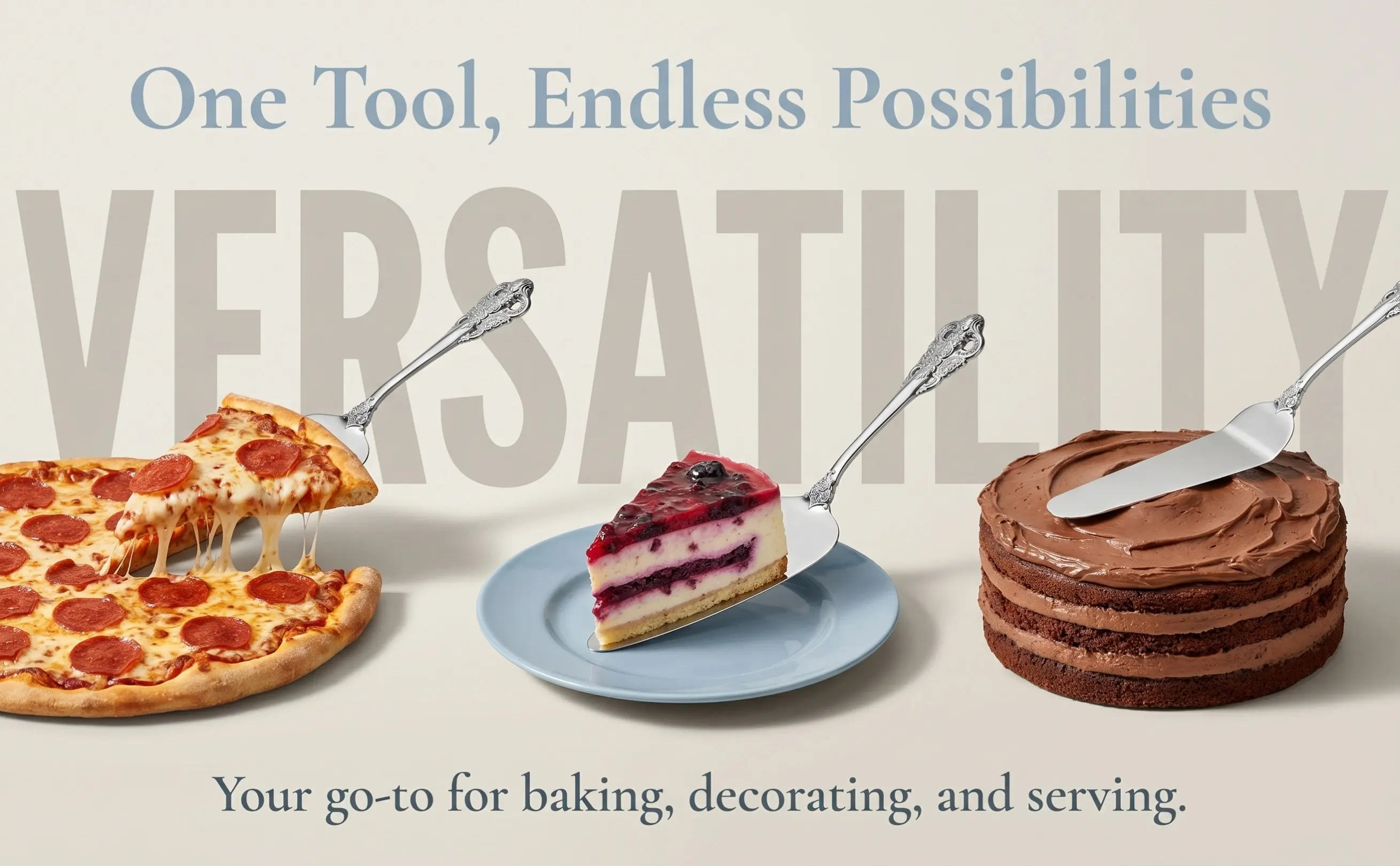 Premium Stainless Steel Cake Server Spatula Cutter Lightweight Compact Design for Baking Decorating Serving Cakes